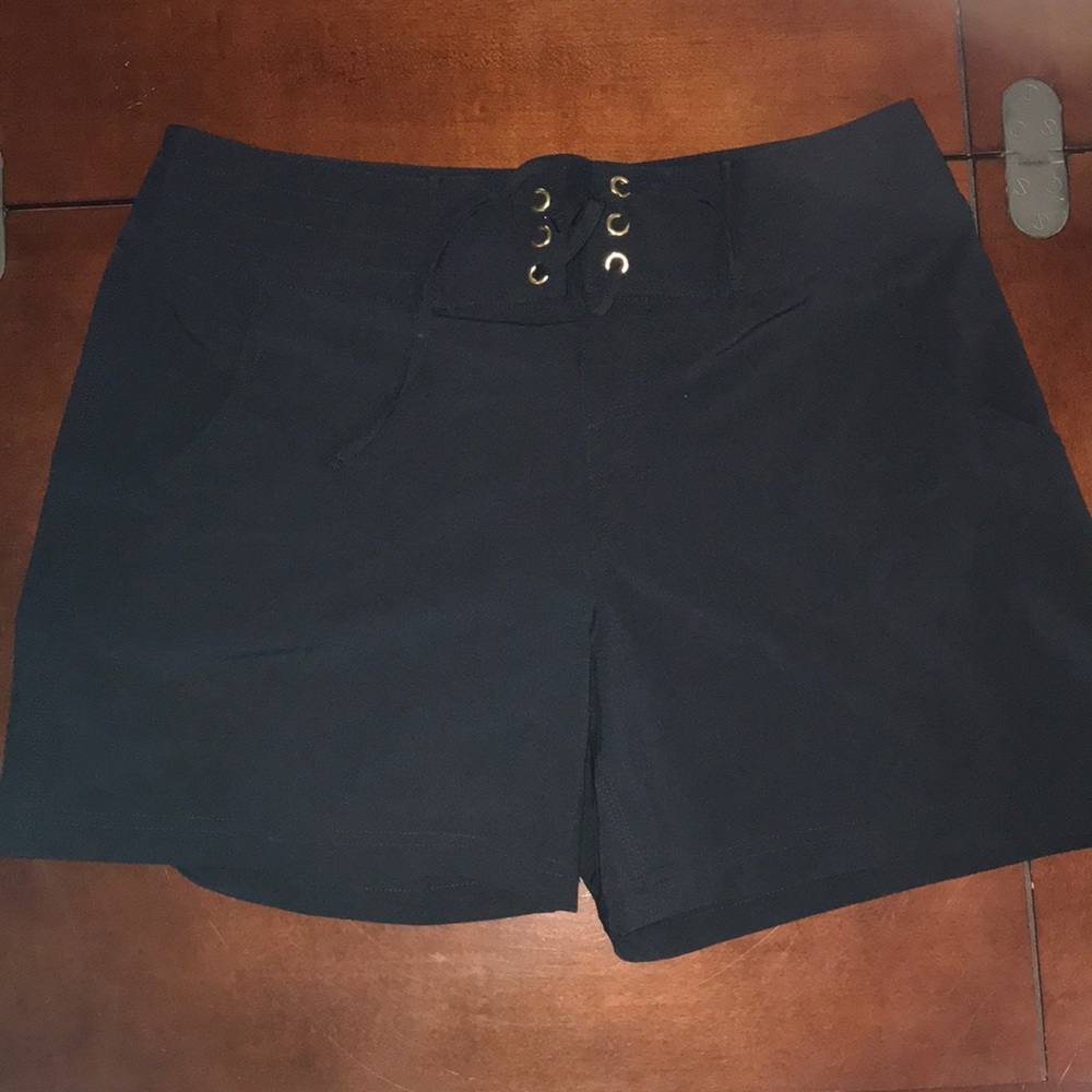 COPY - Black slide on swim shorts coverup small